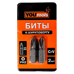 Бита Yourtools PH2*25ММ 2 шт