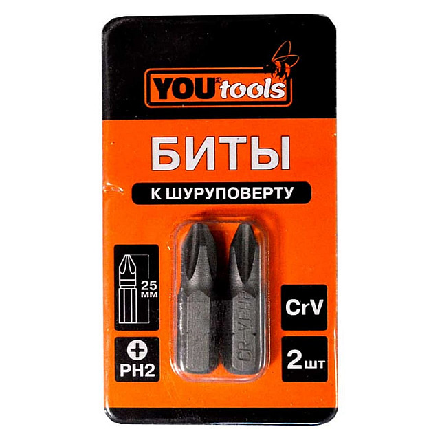 Бита Yourtools PH2*25ММ 2 шт