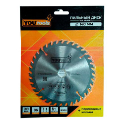 Диск пильный Yourtools Z36 по дереву 140/20 мм