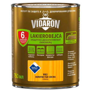 Защитно-декоративный Лакобейц Vidaron V02 золотистая сосна 0.75 л