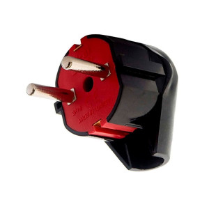Вилка EL-BI 505-001321-820 угловая с заземлением черный/красный