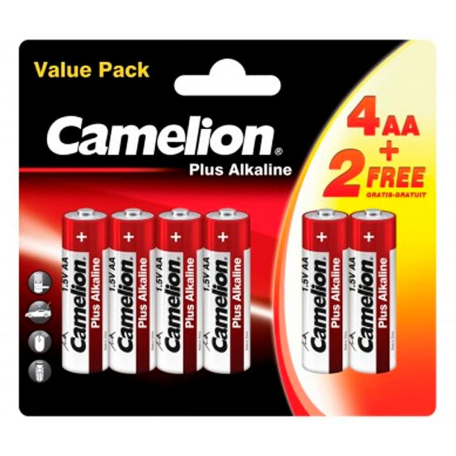 Батарейка Camelion LR6 BP4+2 1.5В 6/72/576 К Alkaline