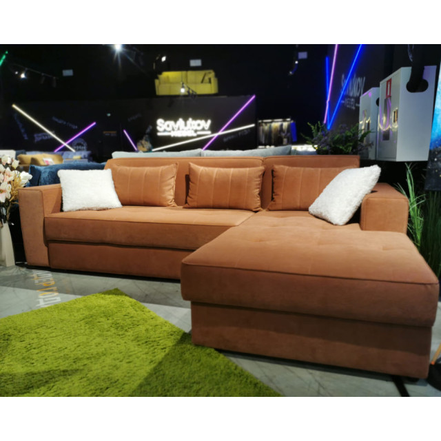 Диван угловой Savlukov Manhattan Белкрафт Escada 151 Brick 2.80*1.85 м