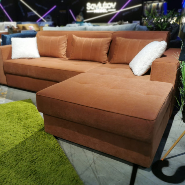 Диван угловой Savlukov Manhattan Белкрафт Escada 151 Brick 2.80*1.85 м