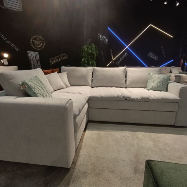 Диван угловой Savlukov Чикаго Belkraft Piano 16 Light Grey 2.80*2.06 м