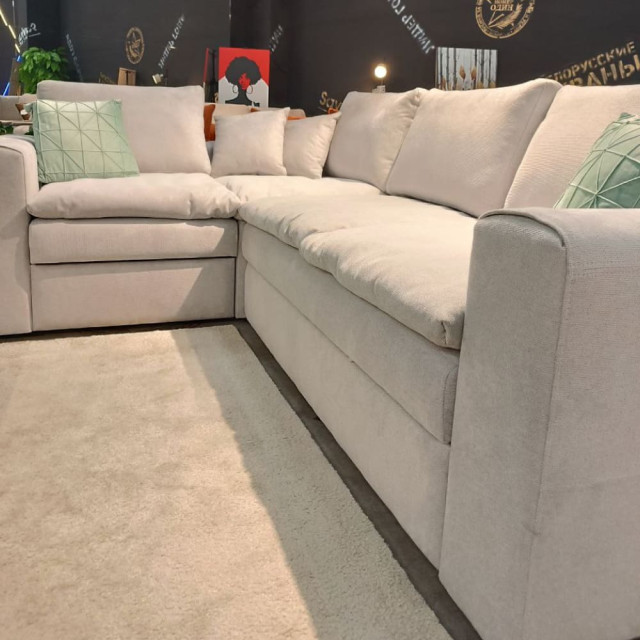 Диван угловой Savlukov Чикаго Belkraft Piano 16 Light Grey 2.80*2.06 м