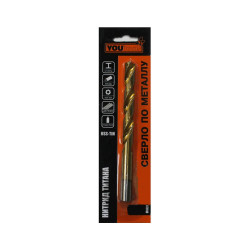 Сверло по металлу Yourtools 01_0220803 4.1*43*75 мм цилиндрический хвостовик HSS-TIN