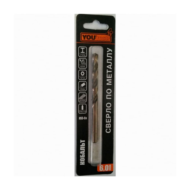 Сверло по металлу Yourtools 01_0228870 6.5*63*101 мм цилиндрический хвостовик HSS-СО