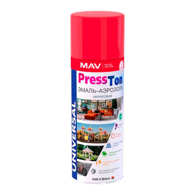 Эмаль-аэрозоль MAV PressTon 02384-270 акриловая RAL 3005 винно-красный глянцевая 520 мл