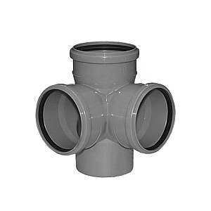 Крестовина канализационная ПП 110*110*110*110 мм 90° с кольцом