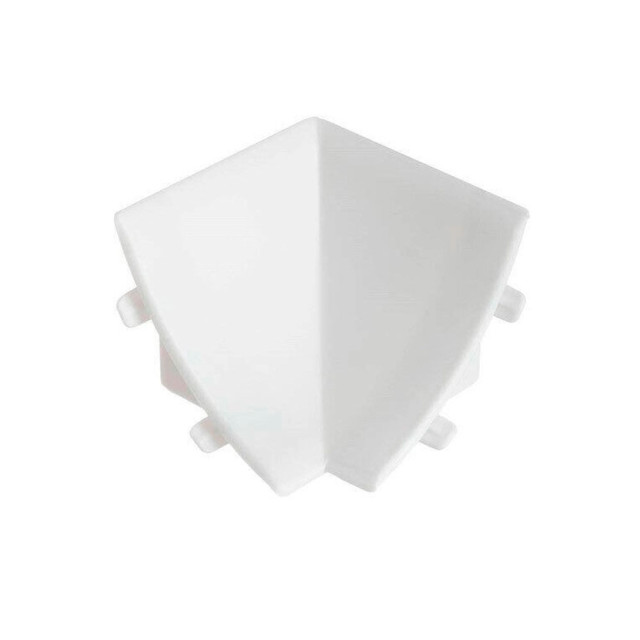 Угол внутренний к плинтусу для столешницы Ideal 001 белый