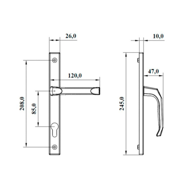 Гарнитур нажимной Astex 26/85мм ПП2В 00007717 коричневый