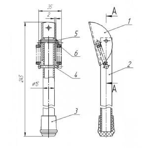Упор дверной Метиз УД ПП черный