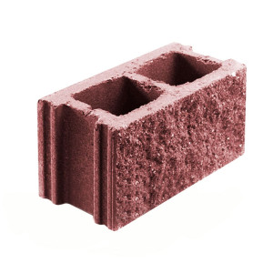 Камень бетонный обычный лицевой Бессер-Бел 1КБОЛ-ЦП-1-к п4 красный 2%