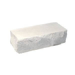 Кирпич силикатный КварцМелПром СЛК 150/35 угловой рустированный белый