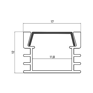 Профиль ByLed PR-SF-SL-1612 накладной 2000*17*12 мм алюминиевый светодиодный