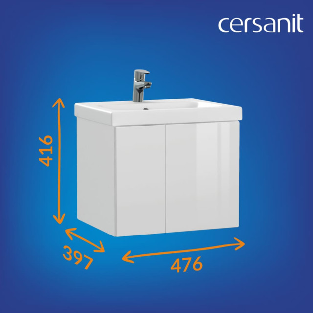Тумба подвесная Cersanit Colour 50 с раковиной Como 50 Тумба подвесная Cersanit Colour 50 с раковиной Como 50