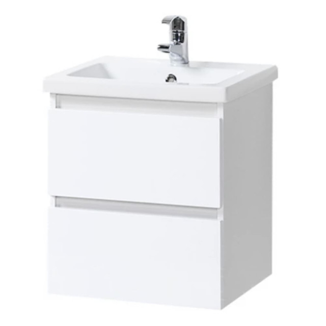 Тумба подвесная Акваль Сиена 50 с умывальником Kirovit Фостер 50