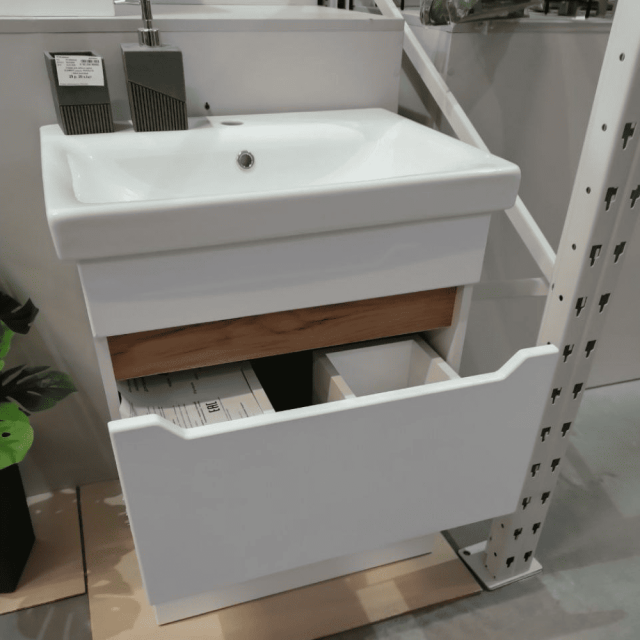 Тумба подвесная Idea Como Нова Колор 60 с раковиной Cersanit Moduo 60