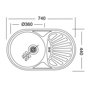 Мойка кухонная КромРус EC-466 чаша левая 60*80 мм