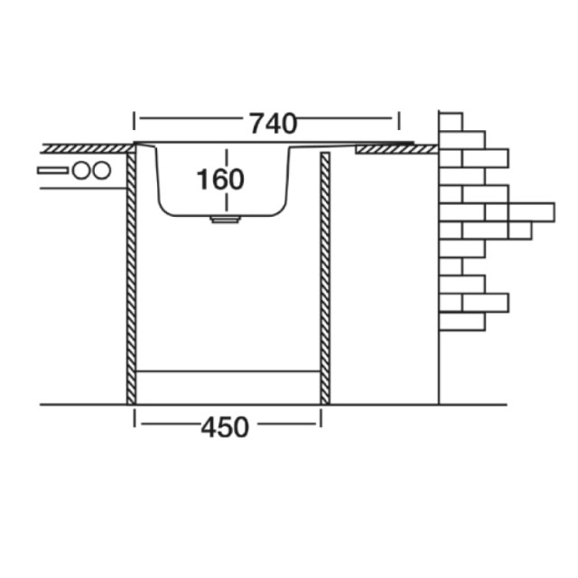 Мойка кухонная КромРус EC-466 чаша левая 60*80 мм