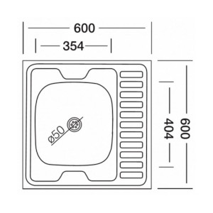 Мойка кухонная КромРус EC-209Mлев чаша левая 60*60 мм