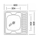 Мойка кухонная КромРус EC-209Mлев чаша левая 60*60 мм