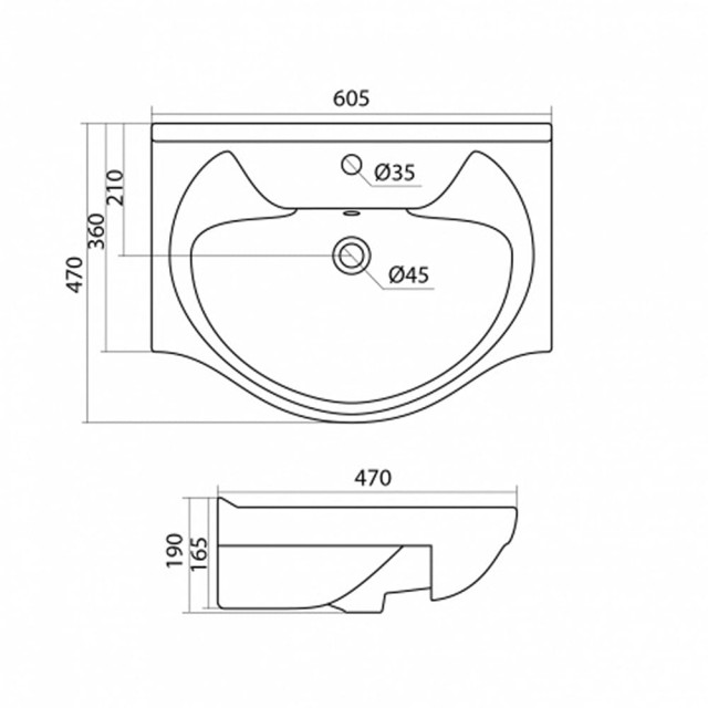 Тумба напольная Idea Нова Рио 60 с умывальником Santek Байкал-60