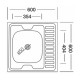 Мойка кухонная КромРус EC-409 чаша левая 60*60 мм