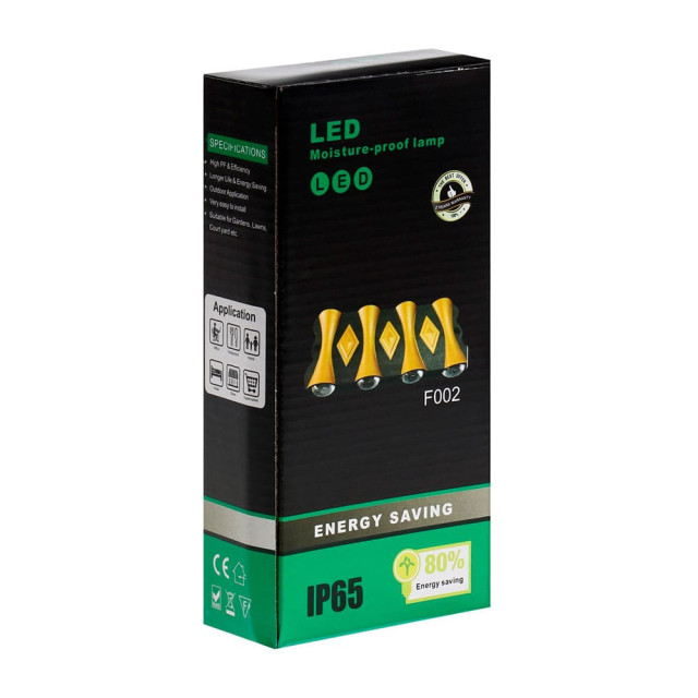 Светильник Глосс FSD-044 фасадный 8 Вт 3000К 4 луча IP65 220 В пластик черный