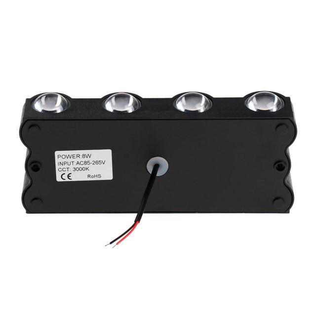 Светильник Глосс FSD-044 фасадный 8 Вт 3000К 4 луча IP65 220 В пластик черный