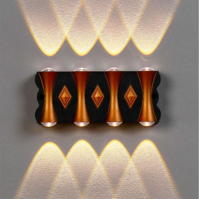 Светильник Глосс FSD-044 фасадный 8 Вт 3000К 4 луча IP65 220 В пластик черный