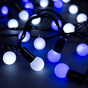 Гирлянда Luazon Lighting Нить Шарики уличная 10 м бело-синий свет