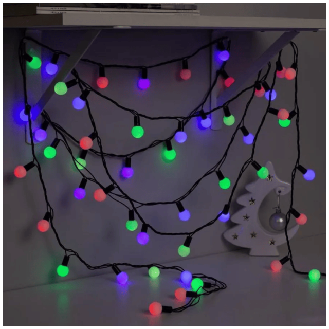 Гирлянда Luazon Lighting Нить Шарики уличная мульти свет 10 м