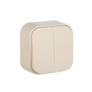 Выключатель Legrand Quteo 782232 2 клавиши слоновая кость
