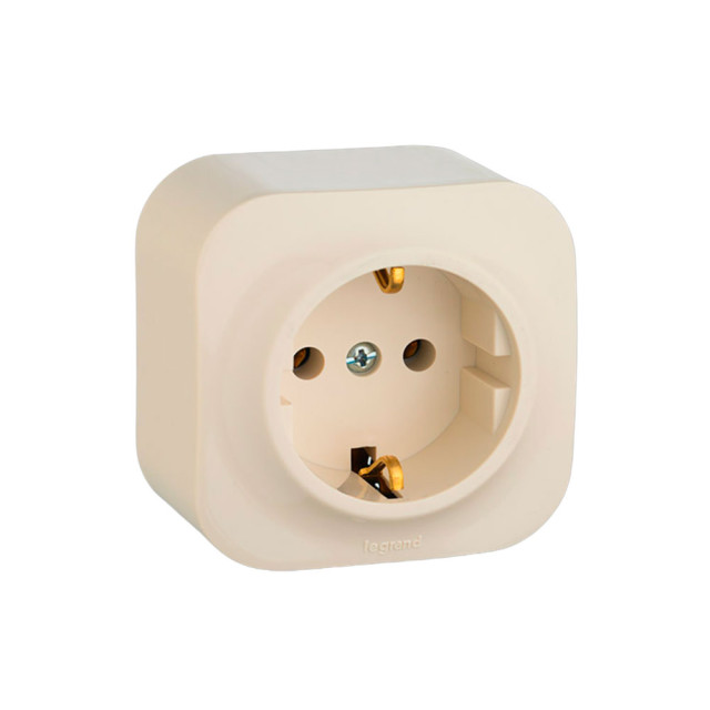Розетка Legrand Quteo 782241 2P+E слоновая кость