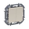 Выключатель Legrand Inspiria 673621 двухклавишный слоновая кость
