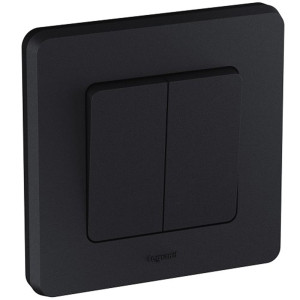 Выключатель двухклавишный Legrand Inspiria 673623 антрацит