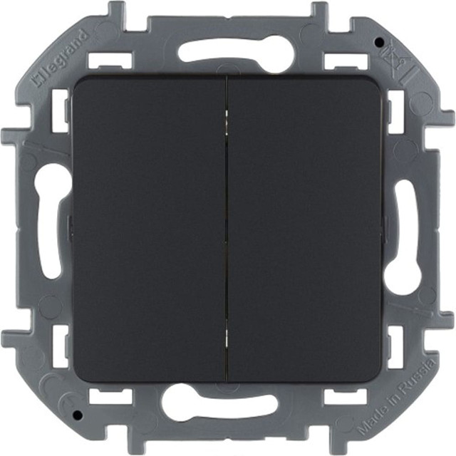 Выключатель двухклавишный Legrand Inspiria 673623 антрацит Выключатель двухклавишный Legrand Inspiria 673623 антрацит
