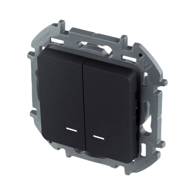 Выключатель Legrand Inspiria 673633 2 клавиши с подсветкой антрацит