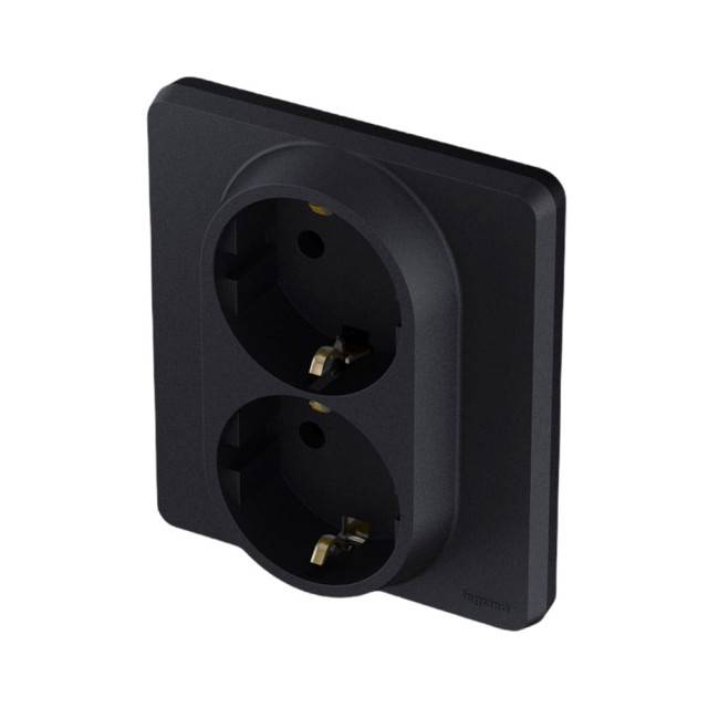 Розетка Legrand Inspiria 673753 2*2P+E антрацит