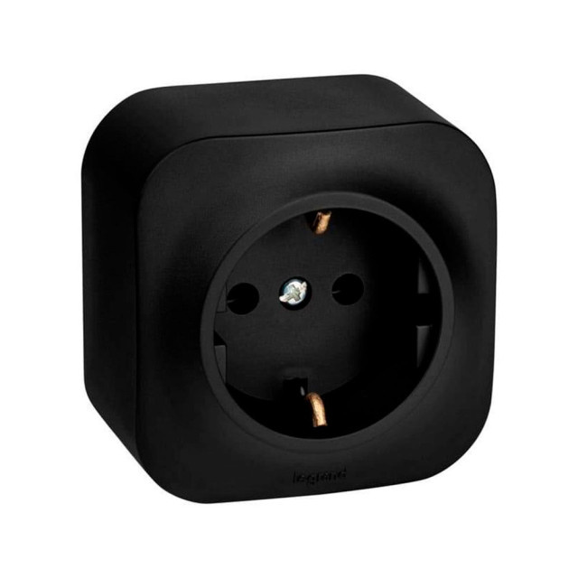 Розетка Legrand Quteo 782472 2P+E черный матовый