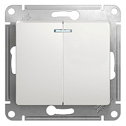 Выключатель Schneider Electric Glossa GSL000153 2-клавишный с подсветкой белый