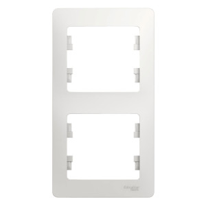 Рамка Schneider Electric Glossa GSL000106 2 поста вертикальная белая