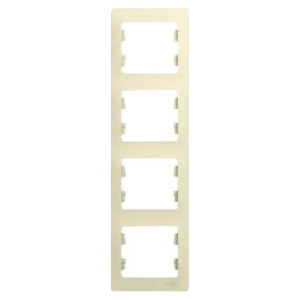 Рамка Schneider Electric Glossa GSL000208 4 поста вертикальная бежевый