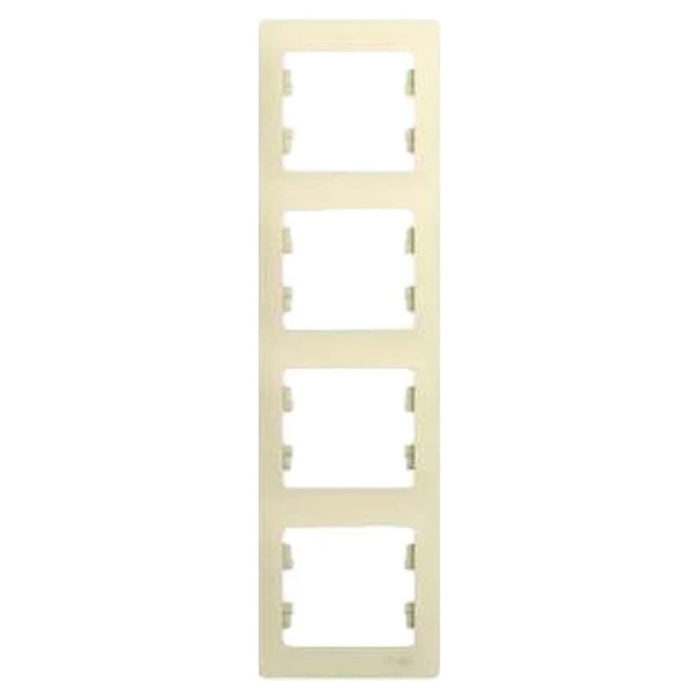 Рамка Schneider Electric Glossa GSL000208 4 поста вертикальная бежевый