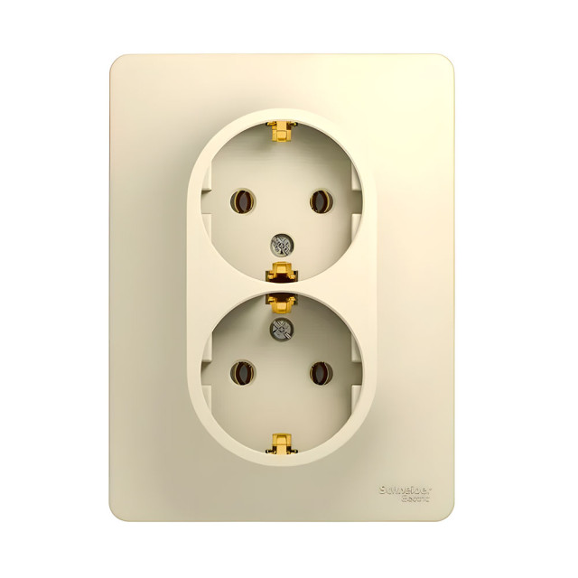 Розетка Schneider Electric Glossa GSL000224 2 места с заземлением бежевый