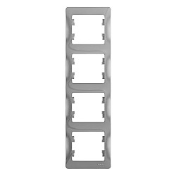 Рамка Schneider Electric Glossa GSL000308 4 поста вертикальная алюминий