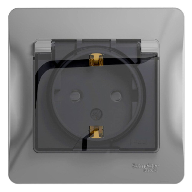 Розетка Schneider Electric Glossa GSL000348 алюминий Розетка Schneider Electric Glossa GSL000348 алюминий