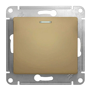 Выключатель проходной Schneider Electric Glossa GSL000463 1 клавиша с подсветкой титан